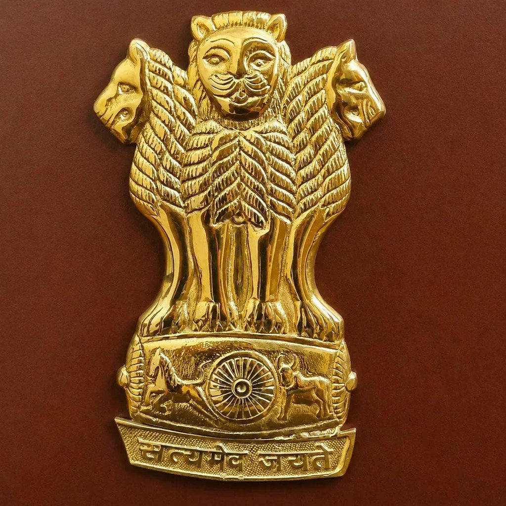 Brass Ashok Stambh With Wooden Base Wall Hanging Vedansh Craft