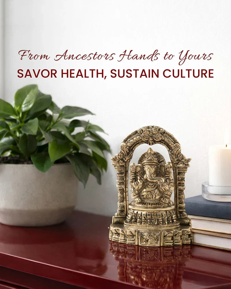 Pure Brass Ganesh Ji Idol for Home, Office, and Sacred Spaces
