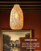 Boho Bamboo Hanging Light for Living Room Decoration
