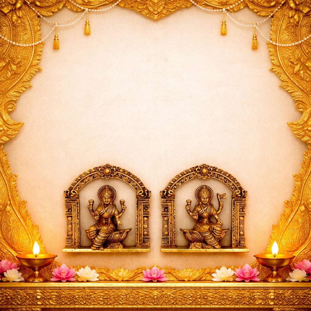 Brass Ashtalakshmi Wall Hanging Plates Set (5.5 Inch) Vedansh Craft