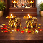 Brass Lightweight Elephant Standing Diya Pair Vedansh Craft