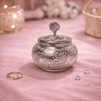 German Silver Storage Container/Supari Box With Lid (4.5 Inch) Vedansh Craft