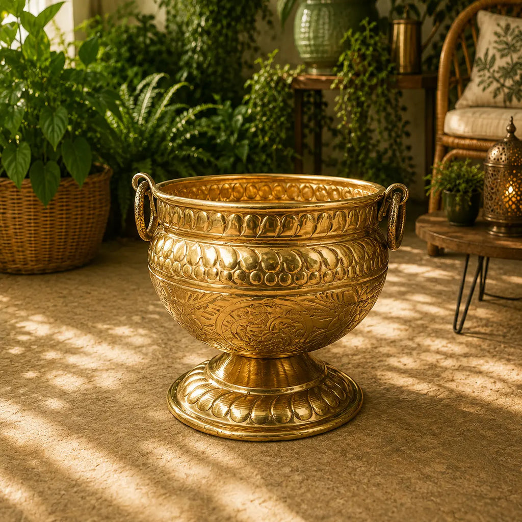Brass Bucket Planter Pot Vedansh Craft