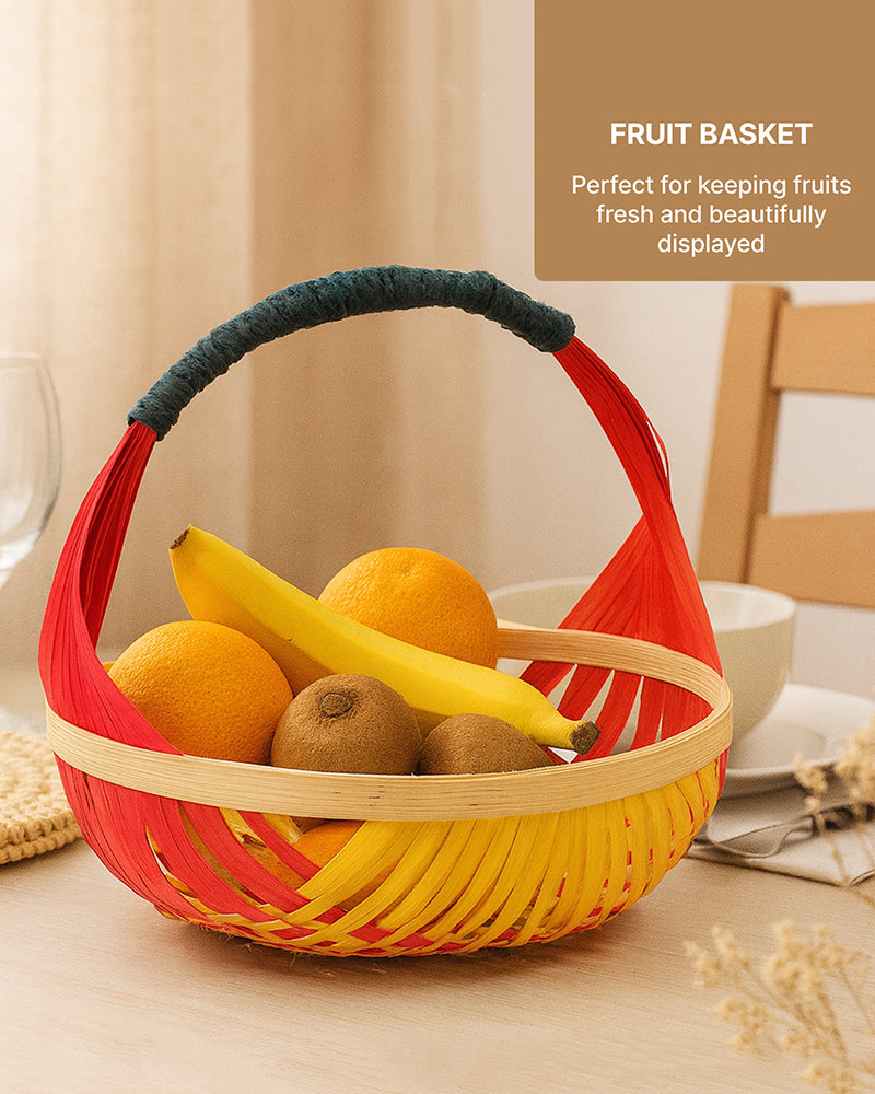 Bamboo Kitchen Fruit Basket for Vegetable Storage and Elegant Home Gifting