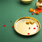 Brass Hammered Thali (11 Inch) Vedansh Craft