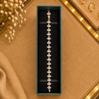 Geometric Tennis Bracelet for Women | Split Leaf & Oval CZ Design Vedansh Craft