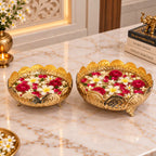 Brass Louts Urli Bowl Set With Legs (Pack of 2) Vedansh Craft