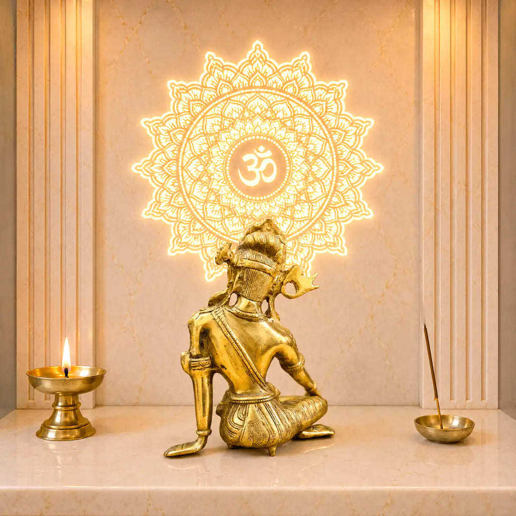 Brass Sitting Indra Dev Idol (9.5 Inch) Vedansh Craft
