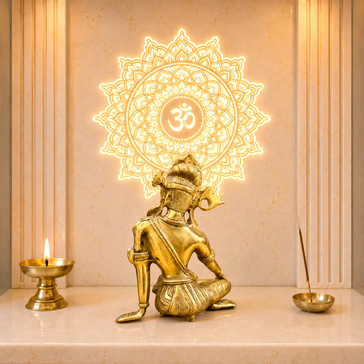 Brass Sitting Indra Dev Idol (9.5 Inch) Vedansh Craft