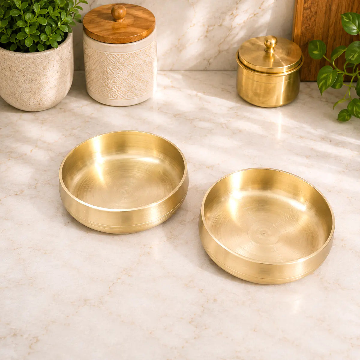 Brass Handcrafted Bowl Pair Vedansh Craft