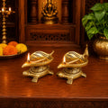 Brass Tortoise Oil Diya Pair (1.5 Inch) Vedansh Craft