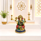 Brass Stone Work Sitting Ganesha Idol Vedansh Craft