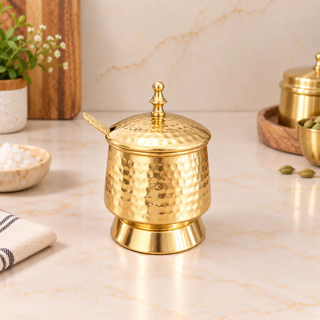 Brass Mughlai Ghee Pot (5 Inch) Vedansh Craft
