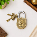 Brass Door Lock With Two Brass Keys (4.5 Inch) Vedansh Craft