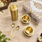 Brass Coffee Filter & Davara Set – Traditional South Indian Coffee Maker Gift Hamper Vedansh Craft