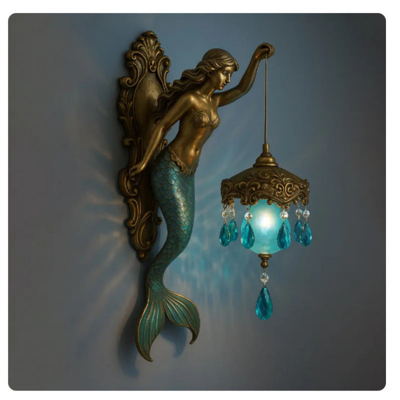 Marine Mermaid Art Mythology Wall Lamp kafalo