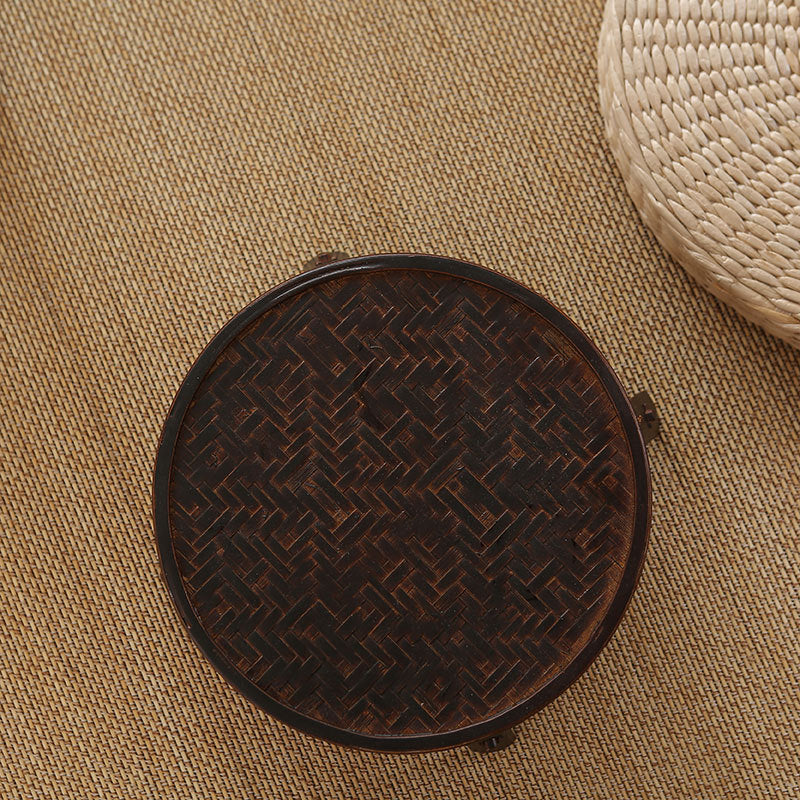 Vintage Bamboo Storage Basket Craft Tea Tray kafalo