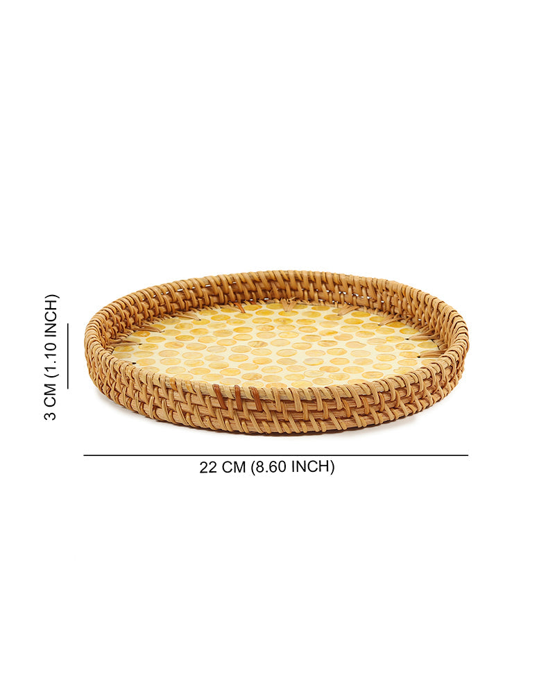 Rattan Decorative Tray for Serving, Gifting, and Home Display