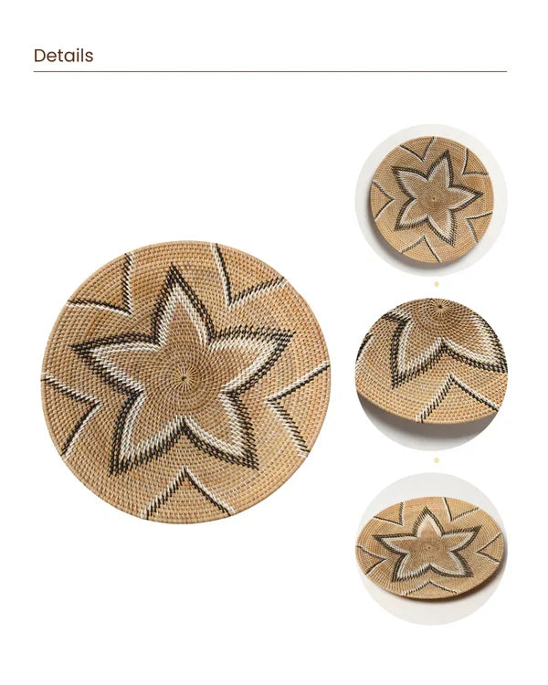 Handwoven Rattan Wall Plate for Modern Homes