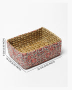 Handwoven Seagrass Organizer for Stylish Storage, Shelf Display, and Tabletop Use
