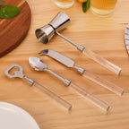 Contemporary Chic 4 Piece Stainless Steel Bar Tool Set Nestasia