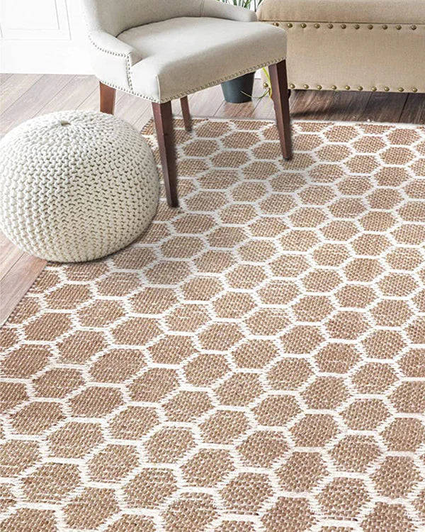 Natural Rectangular Jute Carpet For Dining Area