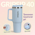 GripSip 40 Insulated Tumbler Bottle With Side Handle Baby Blue Jay 1200ml Nestasia