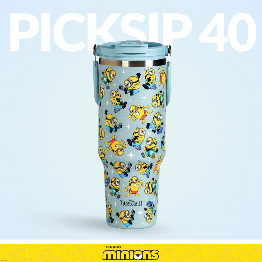 Minions Stuart Poses PickSip40 Bottle 1200ml Blue Nestasia