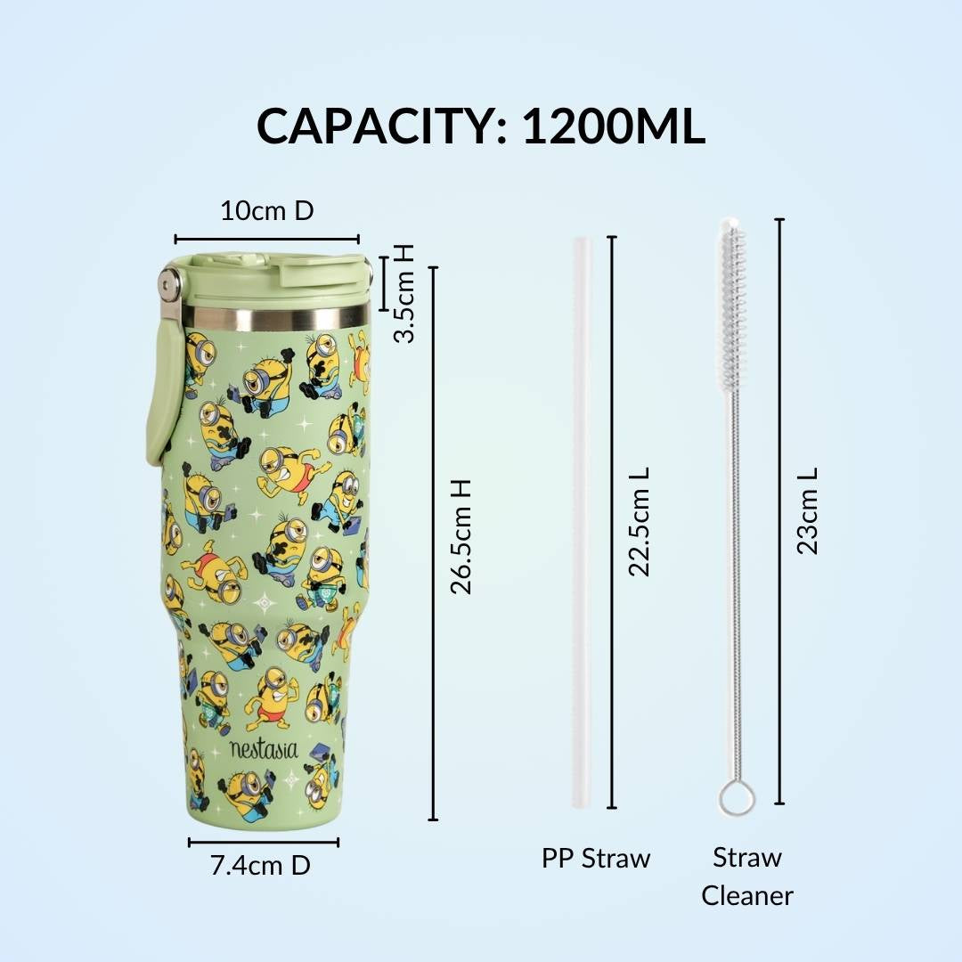 Minions Stuart Poses PickSip40 Bottle 1200ml Green Nestasia