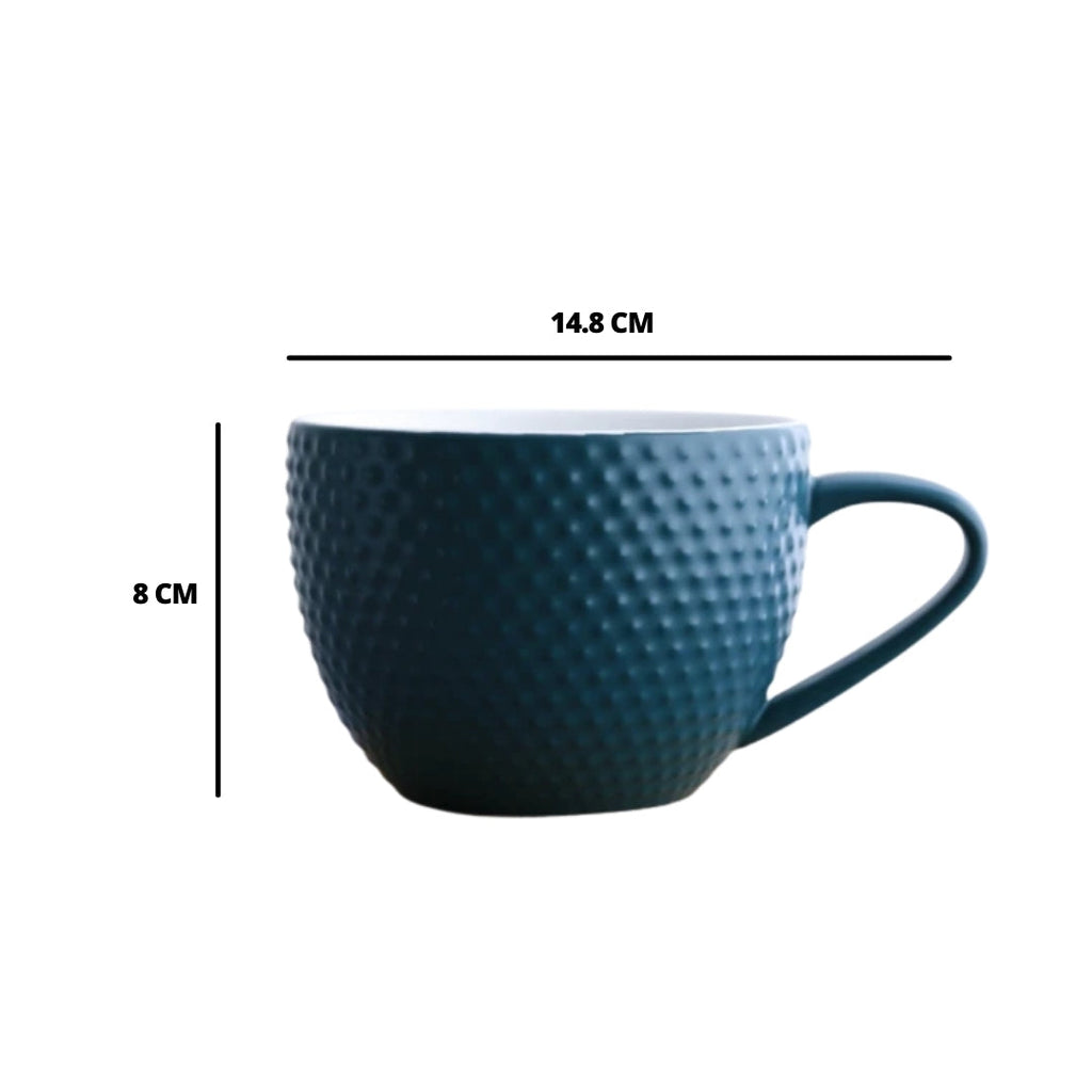 MAGNIFIQUE textured mug with coaster - Green Nestasia