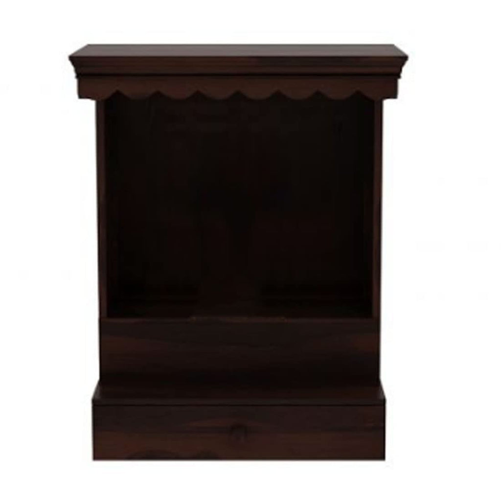 SHREE NATURAL Solid Wood Home Temple Pooja mandir with 1 Drawer for Home Decor. Pooja mandir Temple Solid Wood Temple Wooden Pooja Mandir for Home Furniture (Walnut)