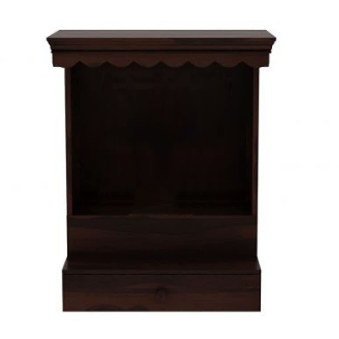 SHREE NATURAL Solid Wood Home Temple Pooja mandir with 1 Drawer for Home Decor. Pooja mandir Temple Solid Wood Temple Wooden Pooja Mandir for Home Furniture (Walnut)
