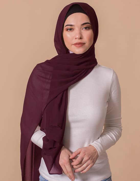 URSHIA MALAYSIAN GEORGETTE HIJAB/DIAMOND GEORGETTE HIJAB FOR WOMEN (WHITE)