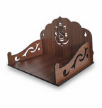 Bindian Wooden Home Temple/Mandir for Wall | Ganesha Motif | Pre-Laminated 4.2mm MDF | Pooja Mandap for Wall Mount & Table Top | Ideal for Small Spaces
