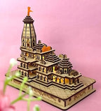 VRCT Ram Mandir Ayodhya 3D Model Wooden Temple with Light (6X4) INCH