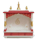 Jodhpur Handicrafts MDF Wood Home Temple Mandir for Big Size Temple for Home with Door Pooja Stand for Home Wall Mount(18 inch x 9 inch x 22 inch, White & Red) Jord702WR