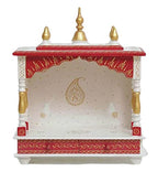 Jodhpur Handicrafts MDF Wood Home Temple Mandir for Big Size Temple for Home with Door Pooja Stand for Home Wall Mount(18 inch x 9 inch x 22 inch, White & Red) Jord702WR