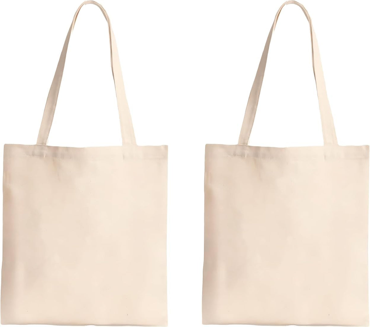 Plain Cotton Tote Bag, Natural White, Reusable Shopping Bag Pack of 5