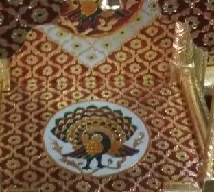 primium quality Golden meenakari Temple Home Temple Mandir/Ghar mandir/Pooja mandir ( 14 inch Length)
