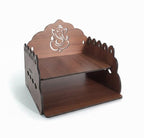 Bindian Wooden Pooja Mandir for Home Wall Mounted | Wooden Table Top God Temple | Pooja Stand for Home | Puja Mandir | Puja Unit for House | Temple for Office (Temple 3)