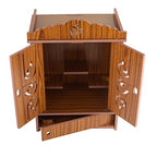 AVAD Wooden Readymade Wall Hanging Puja Temple for Home God Stand for Pooja Room Mandir Wood Devghar Stand for Office and Shop AVAD-455 (orenge Door Temple)