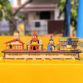 A & S VENTURES Pine Wood Handmade 3D Char Dham Model/Char Dham yatra Model Frame of Yamnotri, Gangotri, Kedarnath & Badrinath Dham for Home,Temple,Office,Gift,Deco'r