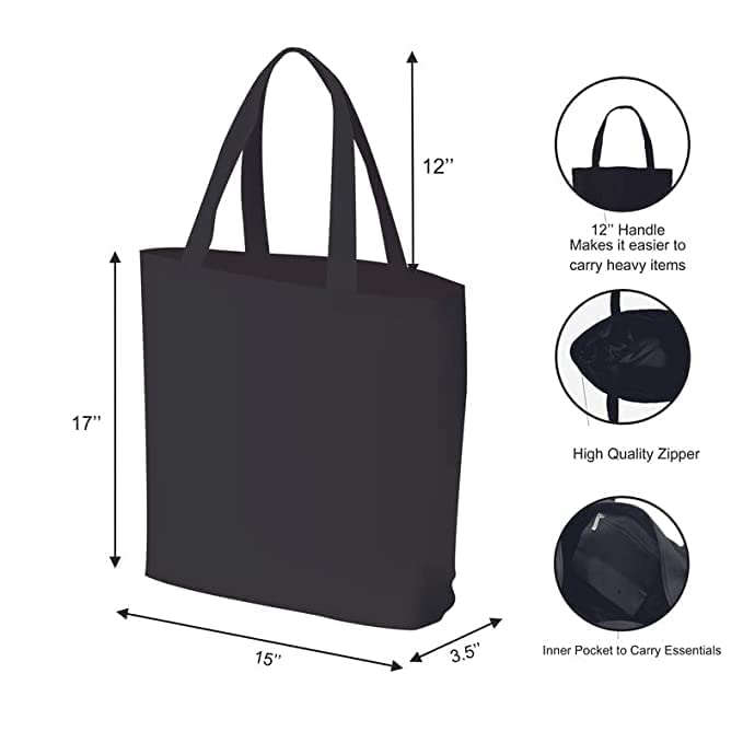 TheYaYaCafe Printed Cotton Black Tote Bag|Multipurpose bag|Lightweight