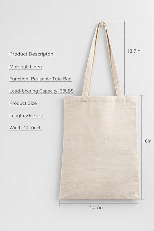 OXAURA Tote Bag for Women 380 GSM Heavy Duty Cotton Canvas | 16x18 Inch Reusable Shopping Grocery Bag | Thick Tote Bag for Office College Beach Use