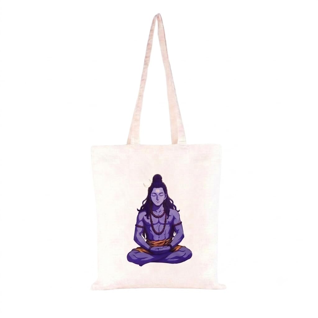 aurora trading Cotton Tote Bag with Sacred God Prints (1, SHIVAA)
