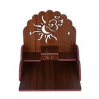 Table Top Home Mandir Temple Home Decor Beautiful Wooden Temple (Maroon)