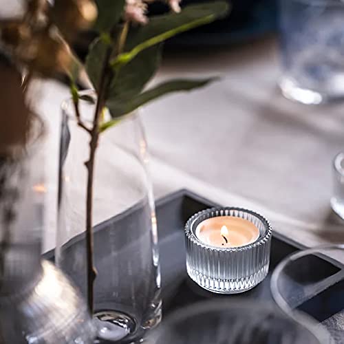 IKEA Pack of 5 Elegant/Stackable Tealight Holder in Clear Glass 3.5 cm (Pack of 5) - Sold by Stockland