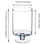 Surekha Hurricane Pillar Candle Holders | Short Stem Candle Jars | Stemmed Glass Cylinder Candle Vase| Center Piece for Table for Home, Office, Living Room Decor (1)