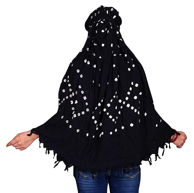 HETVIN Versatile Multicolor Fringe Scarf for Women – Lightweight, Soft, and Fashionable, Perfect for Layering in Fall and Spring - (Black)