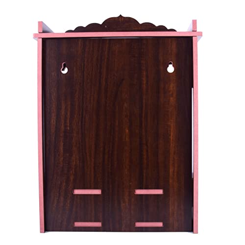 Lexical Wooden Readymade Wall Hanging Puja Temple for Home God Stand for Pooja Room Mandir Wood Devghar Stand for Office and Shop Lexical-393